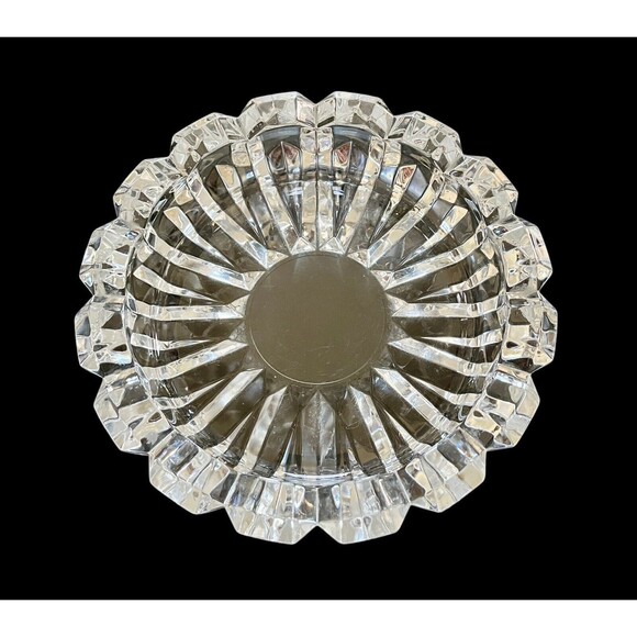 Vintage Mikasa Hoya Art Glass Clear Crystal Ashtray Tray 6.5” Diamond‎ Point - Picture 3 of 7